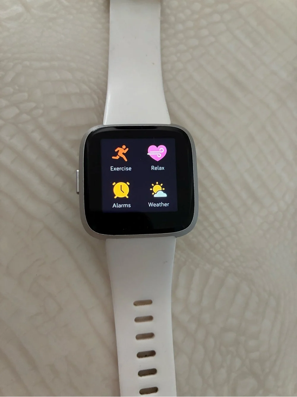 fitbit White Smartwatch with Square Display